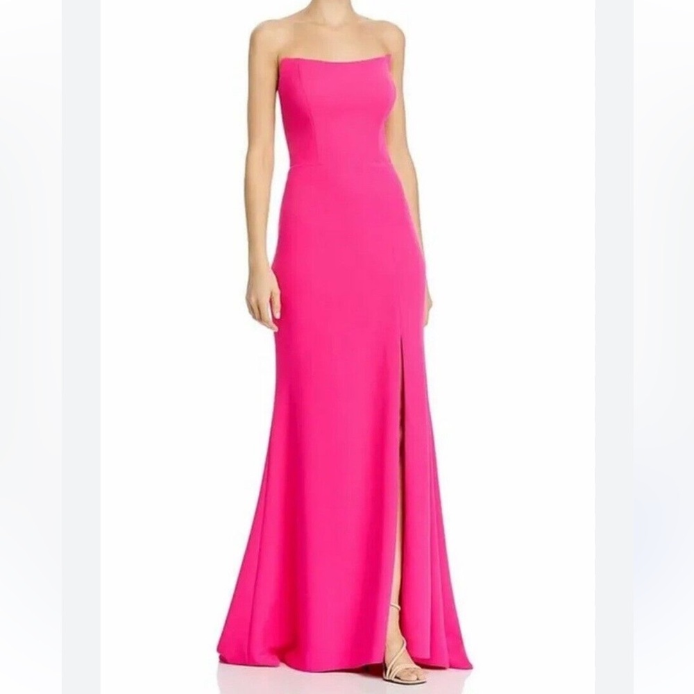Aqua Womens Twill Strapless Formal Evening Dress Gown Pink Size 4